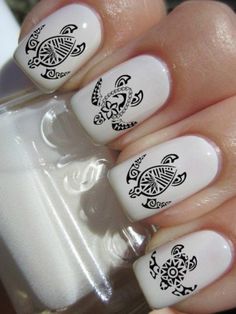 Pattern Nail Designs-8 Sea turtle nails
