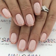 Glitter French nail designs-8
