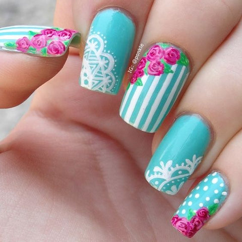 Floral nail art design