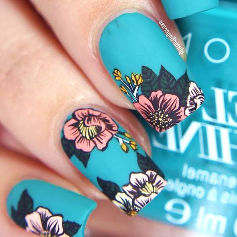 floral nail art design