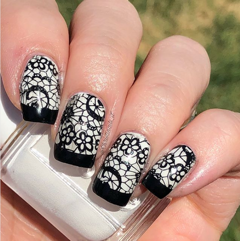 lace nail art design