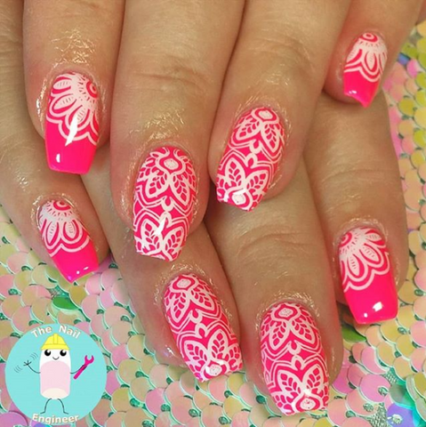 lace nail art design