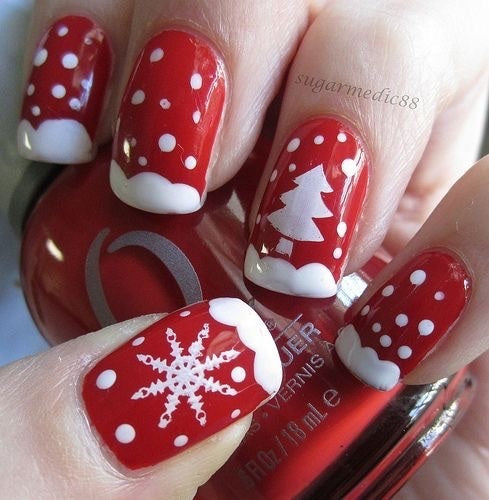 Hottest 50+ Christmas Nail Ideas for 2017-49