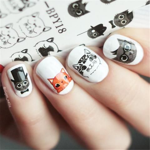 Template Nail Stamping Stickers Fun Prints Decals Nail Art