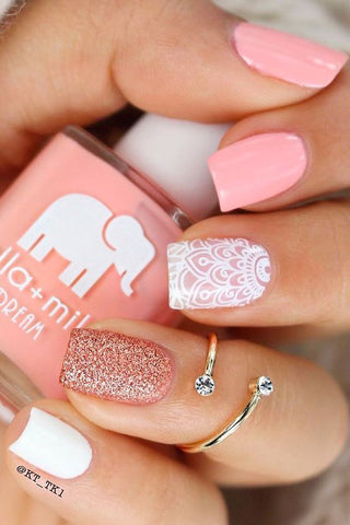 pink nail art design