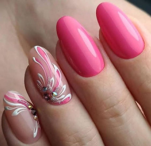 pink nail art design