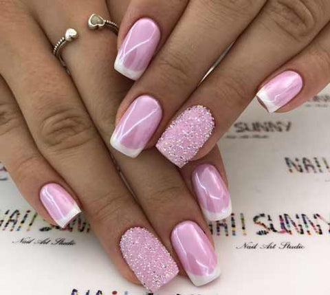 pink nail art design