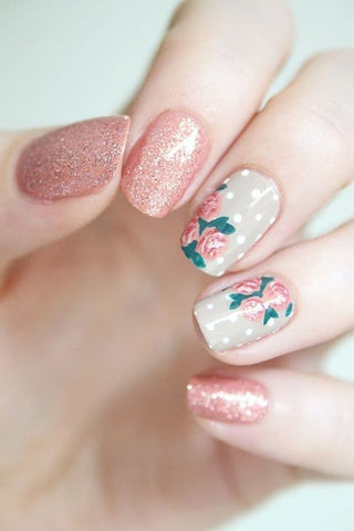 pink nail art design