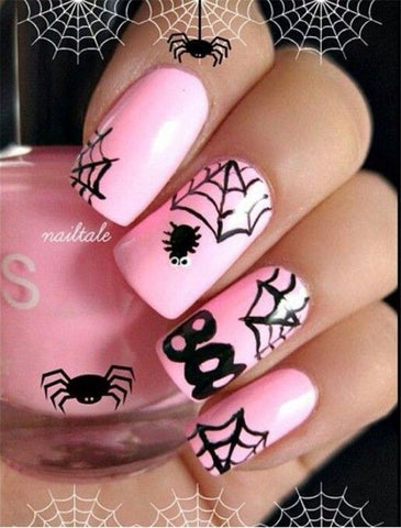 pink nail art design