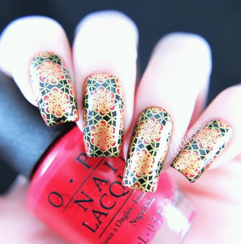 stamping nail art design