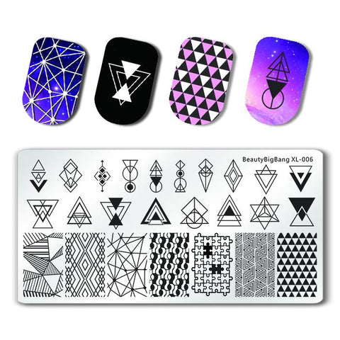 Negative Space Rectangle Nail Stamping Plate