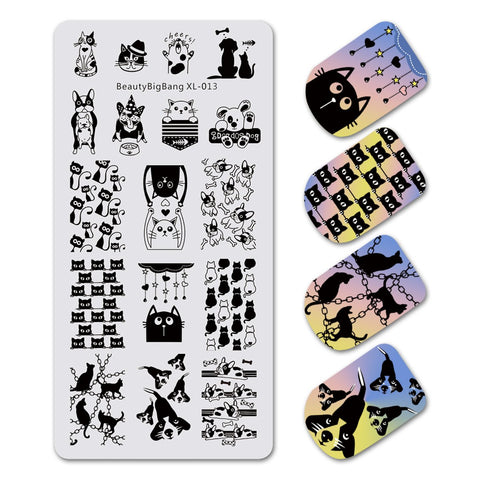 Animal Theme Rectangle Nail Stamping Plate 