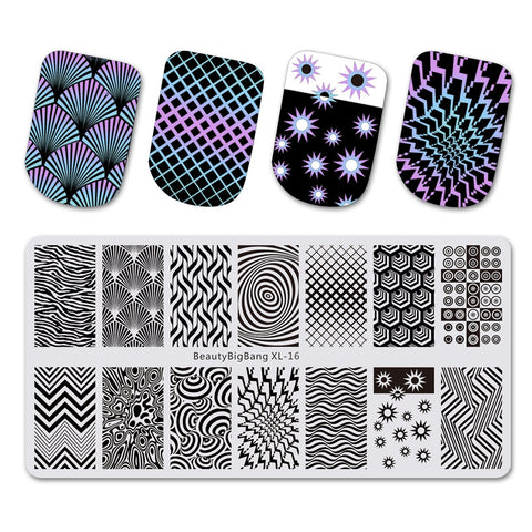 Geometric Theme Rectangle Nail Stamping Plate