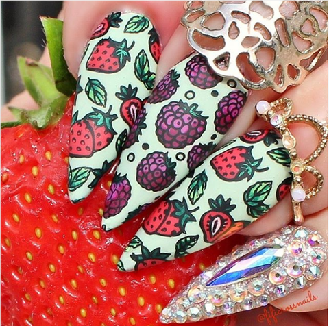 summer fruit design, nail design, nail art