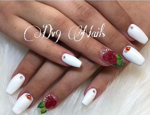 White Matte nail Designs