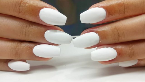 White Matte nail Designs