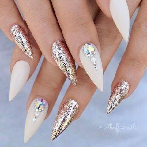 white matte nail design