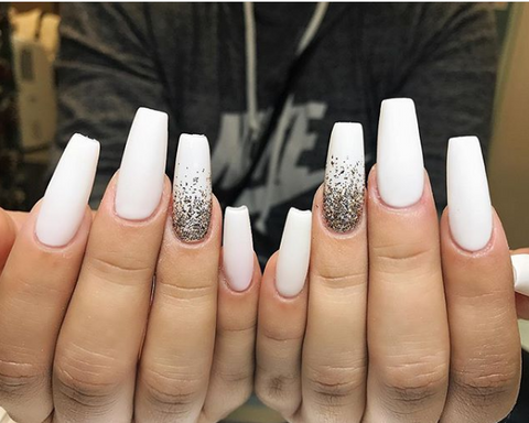 White Matte nail Designs