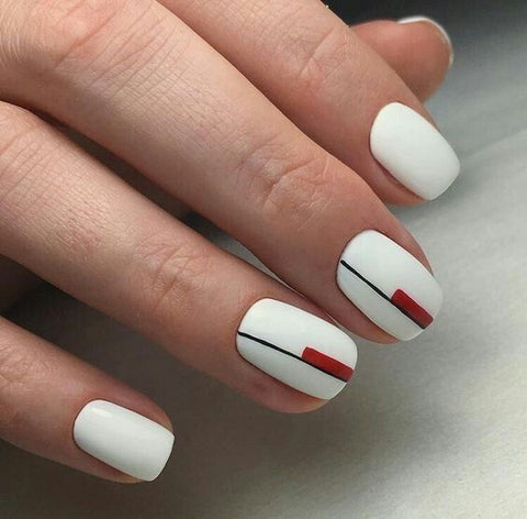 white matte nail design