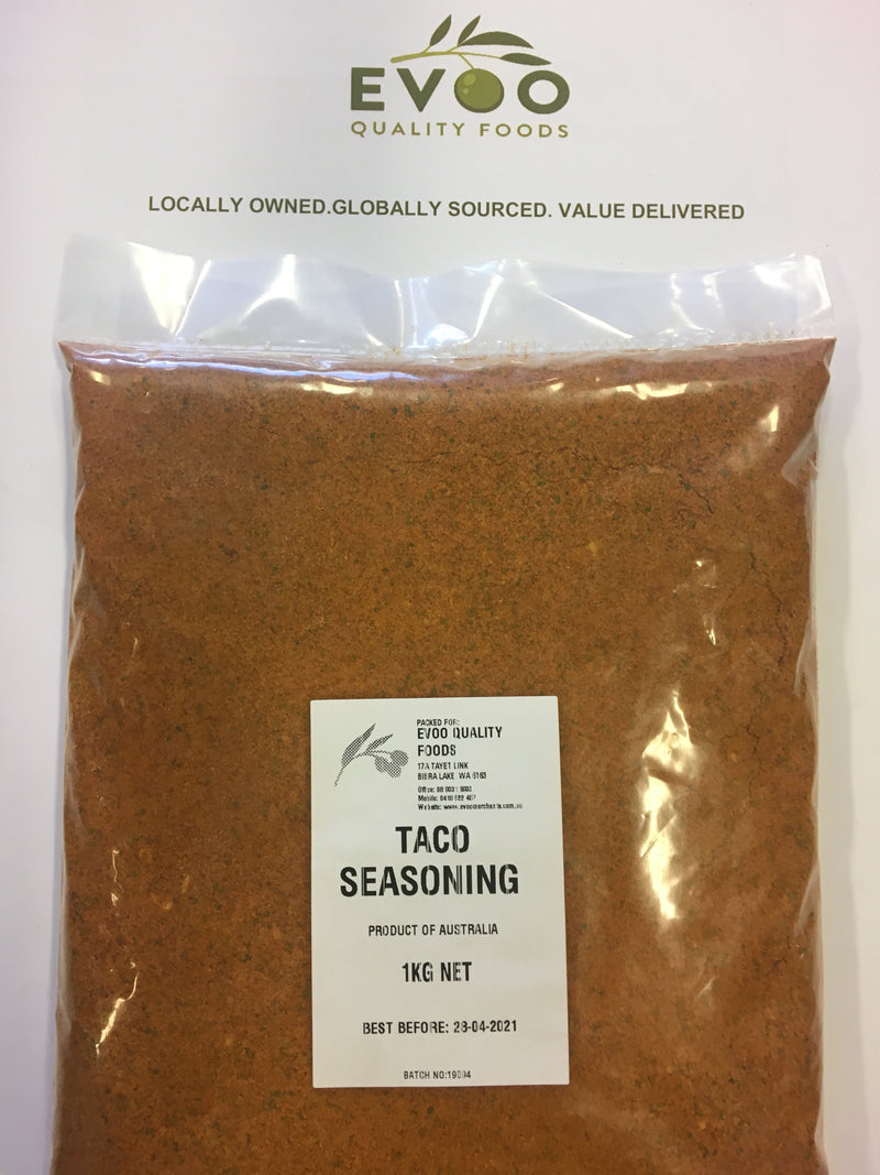 Taco Seasoning (Gluten Free) 1kg Bag EVOO Evoo Quality Foods