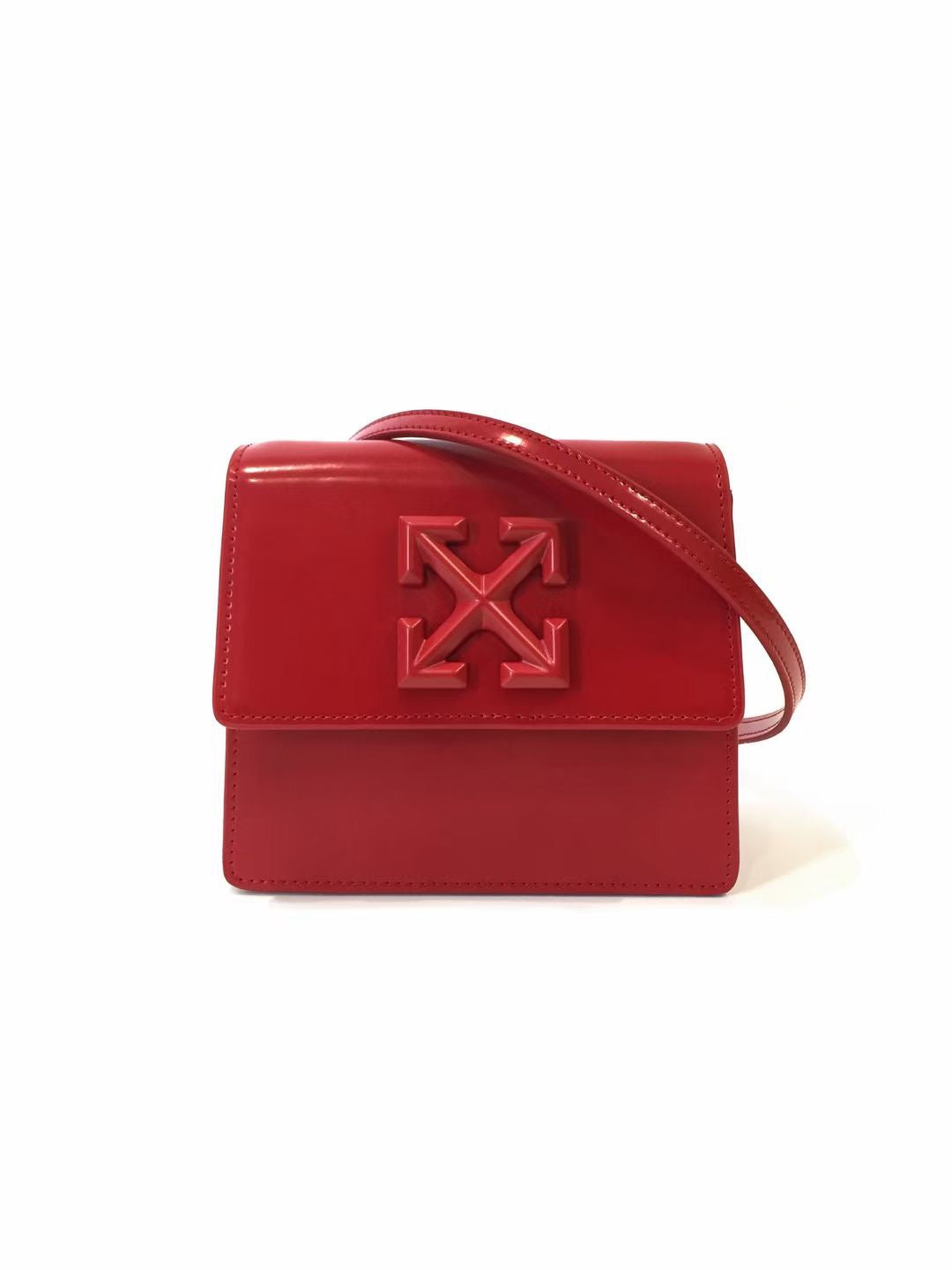 red off white purse