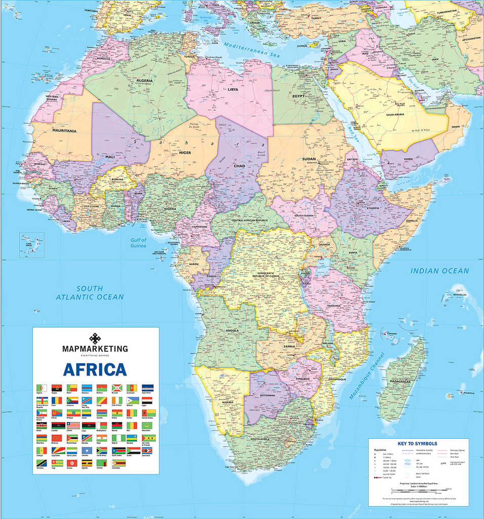 Africa Political Wall Map