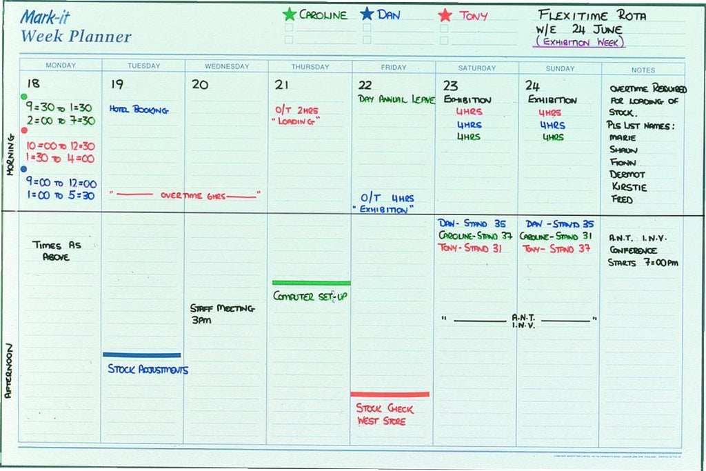 weekly kitchen wall planner