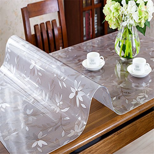 Ostepdecor Custom 1 5mm Thick Floral Table Protector For Dining Room Tables Plastic Tablecloth Kitchen Dining Room Wood Furniture Protective Cover R Homeloft India