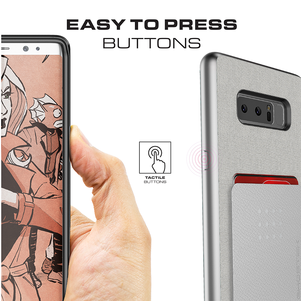 Galaxy Note 8 Case, Ghostek Exec 2 Slim Hybrid Impact Wallet Case for Samsung Galaxy Note 8 Armor | Brown