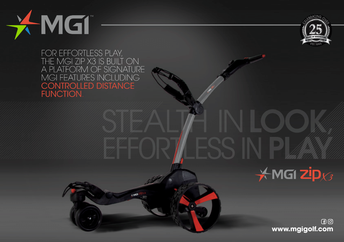 mgi zip x3 lithium electric golf caddy