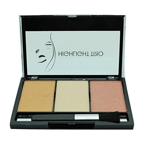 Celavi Trio Face Palette w/ Brush Applicator and Built in Mirror
