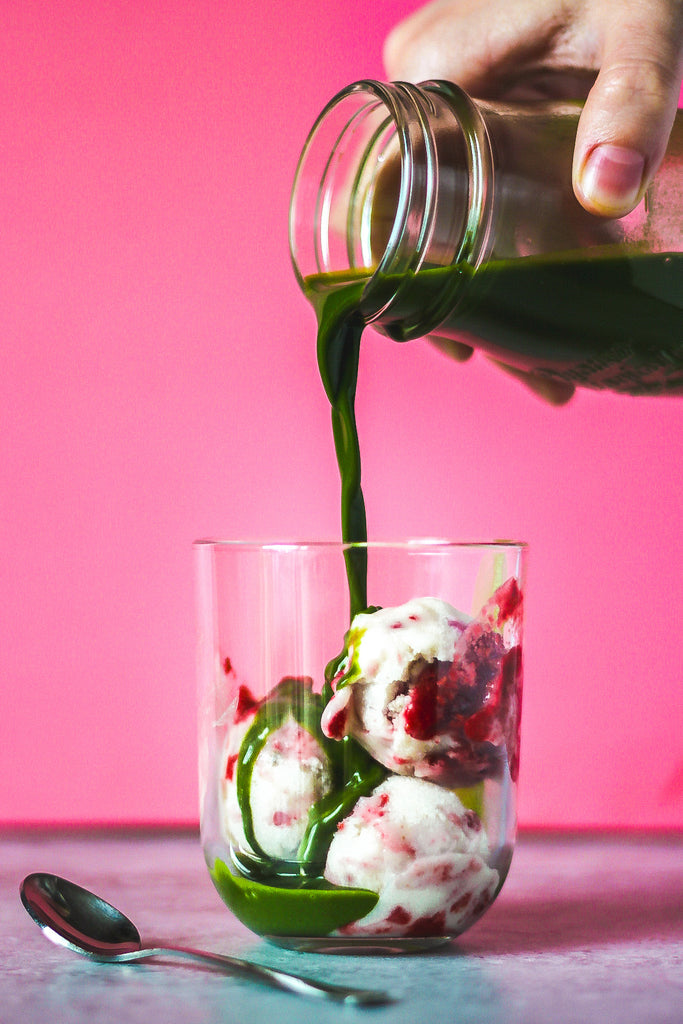 Matcha and Raspberry Affogato