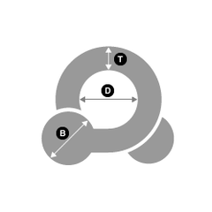 To measure the diameter of a spiral barbell, using a caliper measure the space within the loop. Thickness or gauge is always measured on the barbell itself. Ball diameter is always measured from one side to the other.