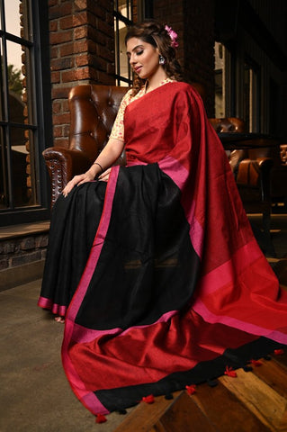 Linen silk sarees
