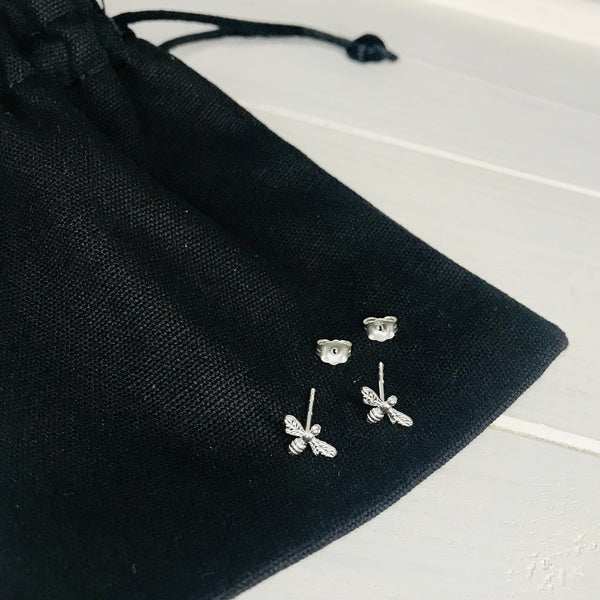 Silver Bee Stud Earrings - KookyTwo