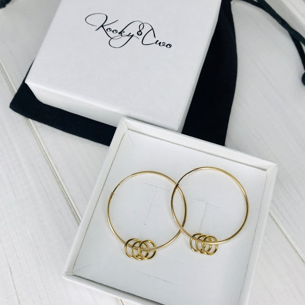 "The Carole" Gold Rings Earrings - KookyTwo