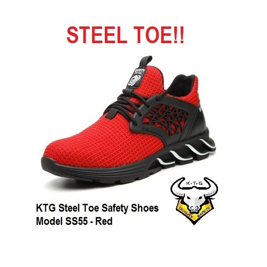Men's Indestructible Lightweight Work Safety Shoes Steel Toe TPR Sneakers Wisstt 