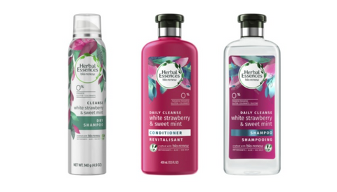 Herbal Essences White Strawberry & Sweet Mint Shampoo, Conditioner, and Dry Shampoo