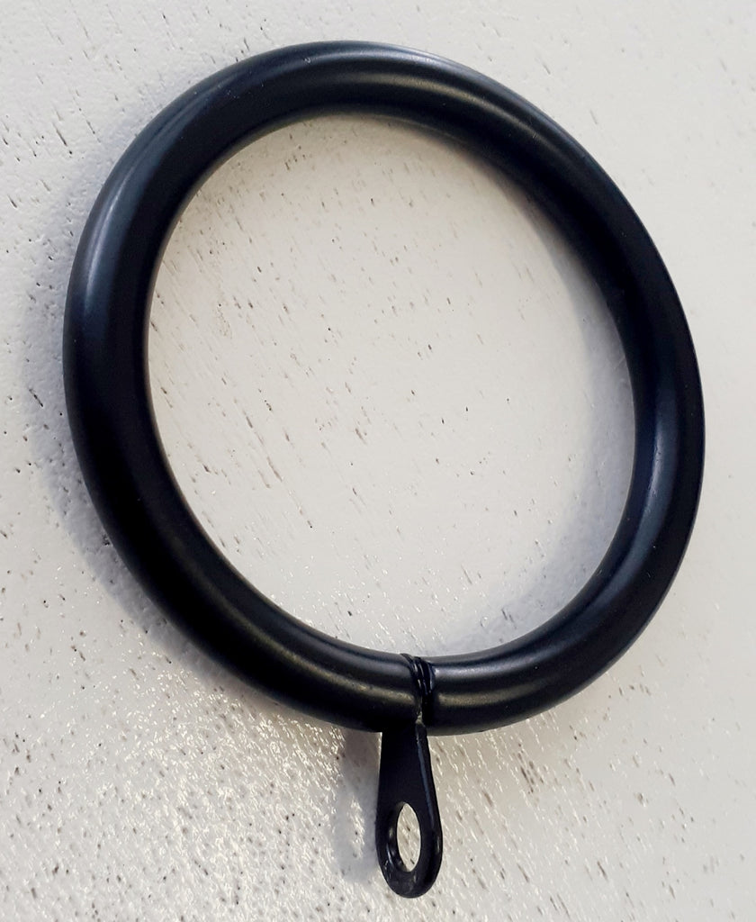 Metal Curtain Rings for 25mm Black Curtain Rod, Pack x 10 Curtain