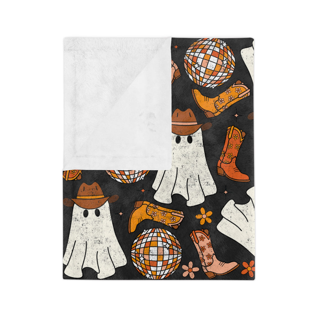 Disco Cowboy Ghost Velveteen Minky Blanket Quirky Crate