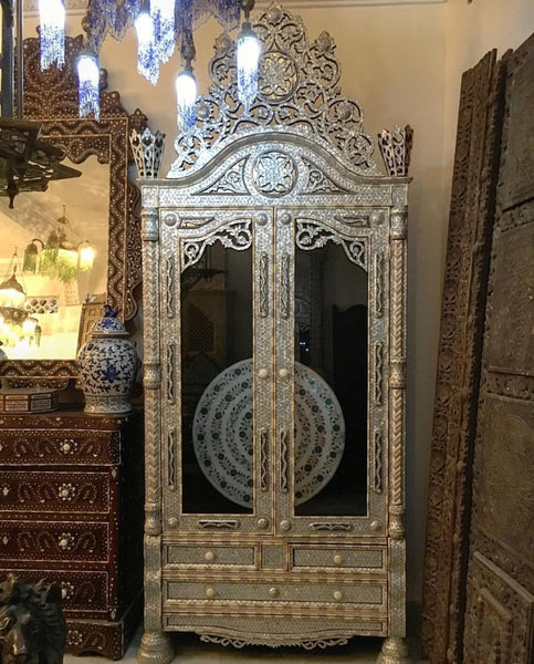 Syrian Mother Of Pearl Inlay Armoire Syrian Mother Of Pearl