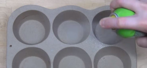Step Two: Spray Muffin Pan