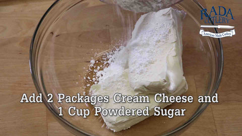 In another mixing bowl, add Cream Cheese and Powdered Sugar