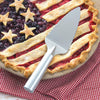 RADA stainless steel Pie Server above an American-themed strawberry and blueberry pie