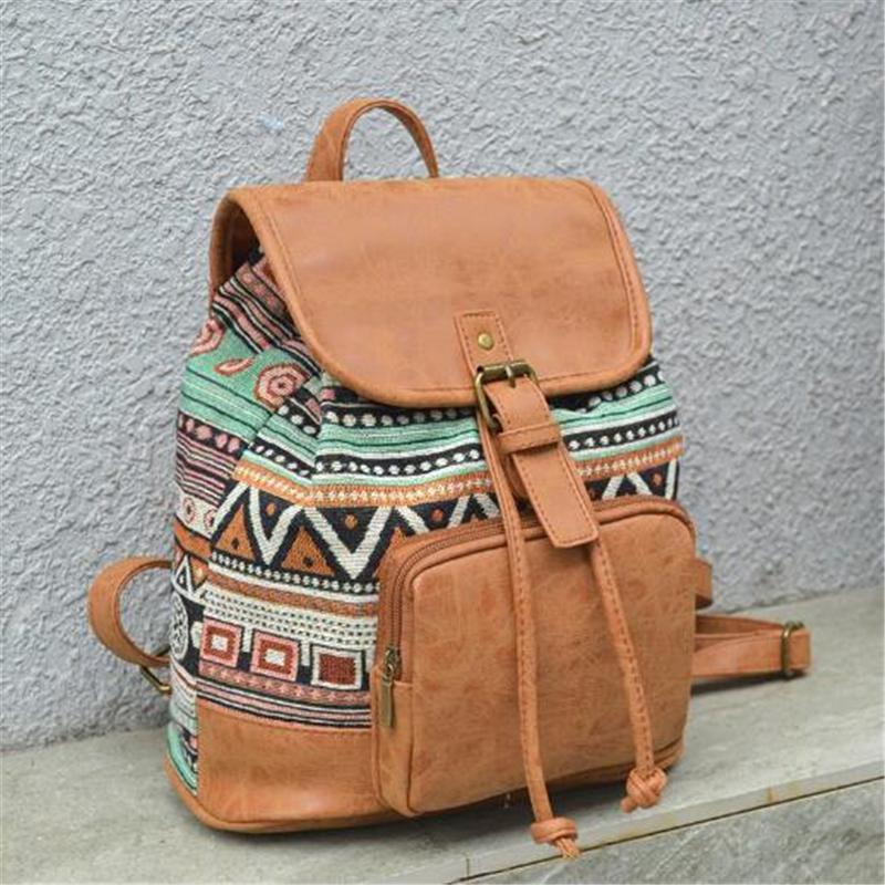 boho canvas backpack