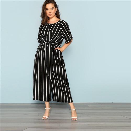 plus striped jumpsuit