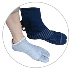 Barefoot or wearing socks