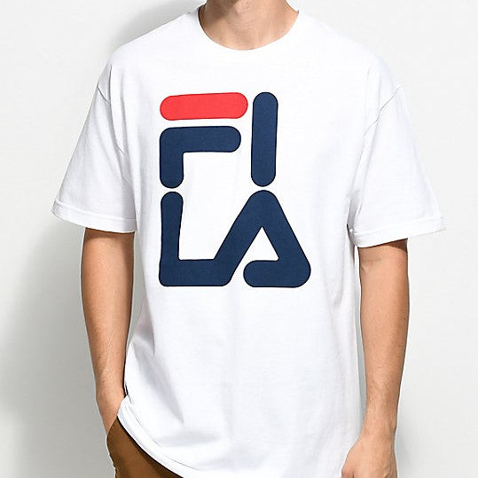 white fila tee