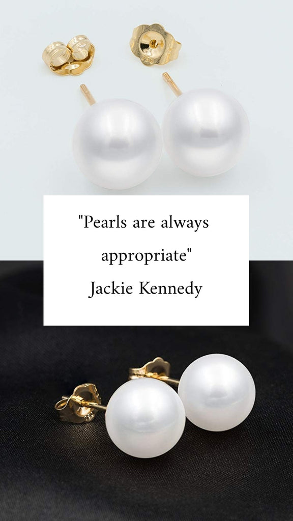 Pendientes de perlas redondas 