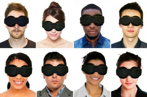 Modular Sleep Eye Mask with Adjustable Strap 100% Blackout